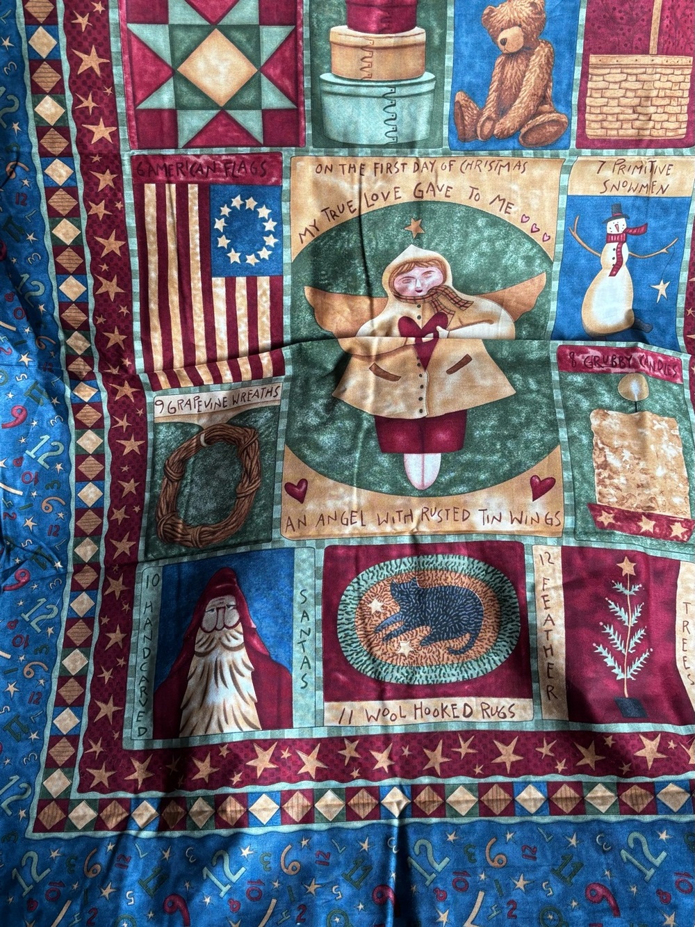 Vintage Rare 12 Days of Christmas Panel/Wall Panel by Teresa Kogut